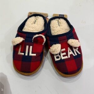 Dearfoams Plaid Slippers with Bear Ears 2/3 New